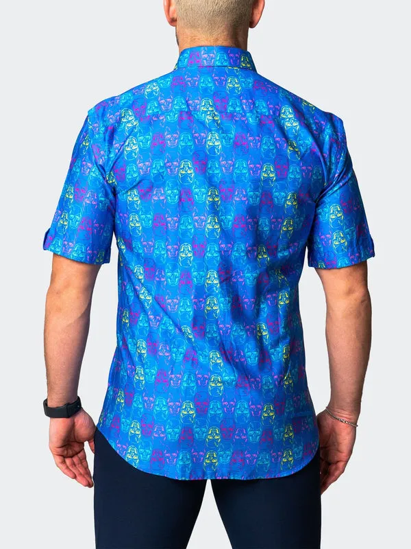 Maceoo Stretch Short-Sleeve Shirt | Galileo Skullfast Blue