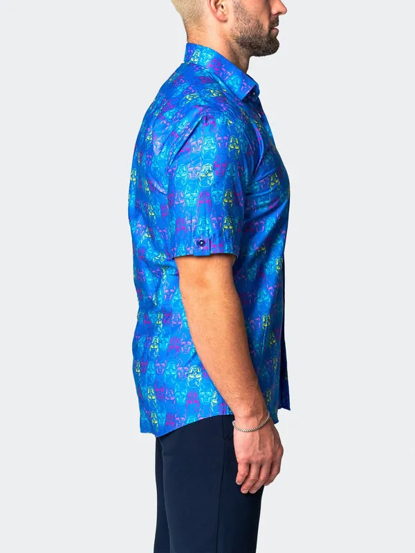 Maceoo Stretch Short-Sleeve Shirt | Galileo Skullfast Blue