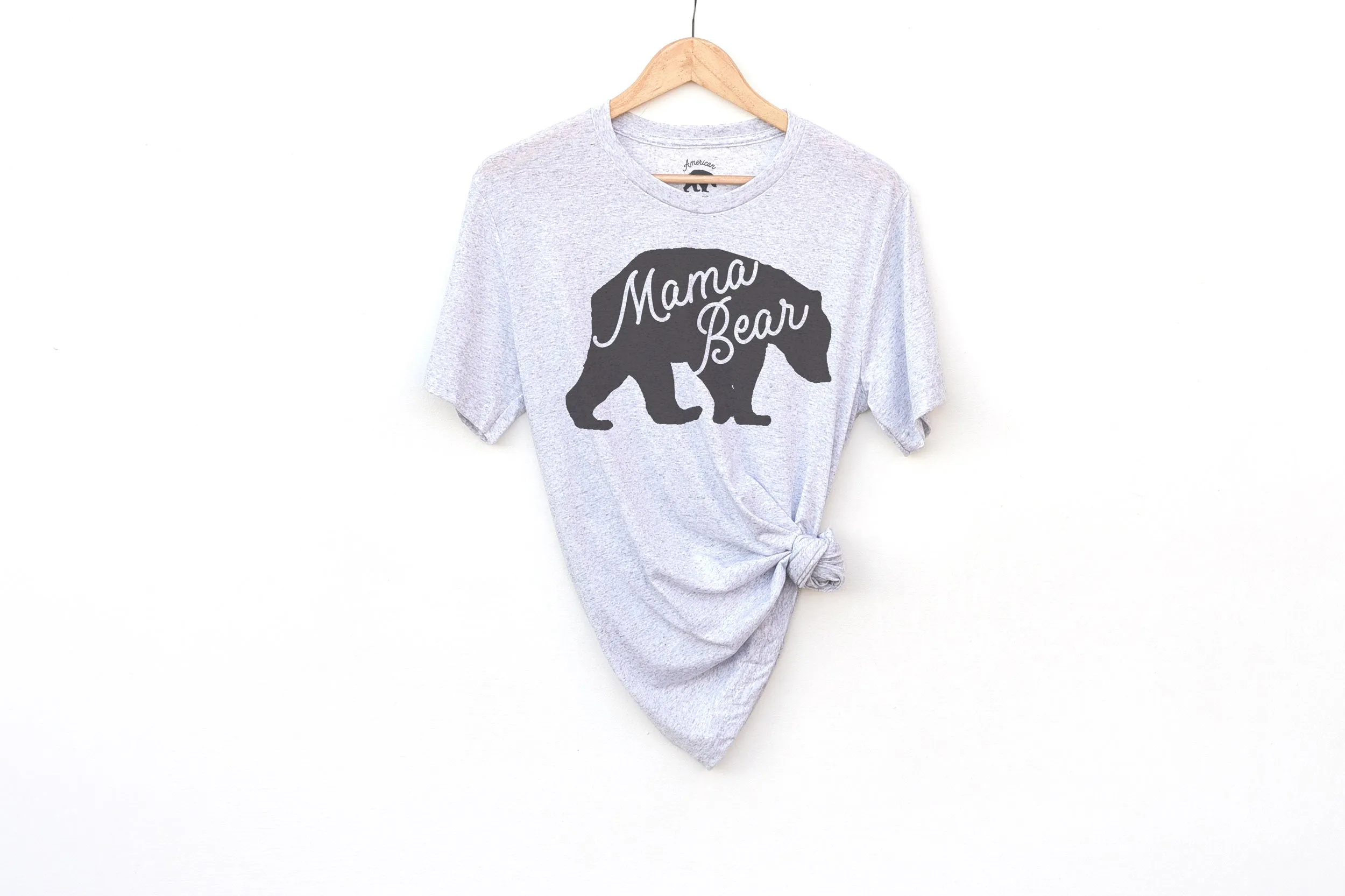 Mama Bear Silhouette Adult Shirts - light or dark artwork