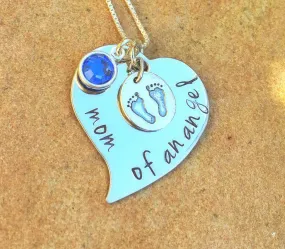 Mom Of An Angel Necklace, Sympathy Gifts,Memorial Necklace, Sympathy Gift, Memorial Baby, Mother's Loss, Personalized Necklace, natashaaloha