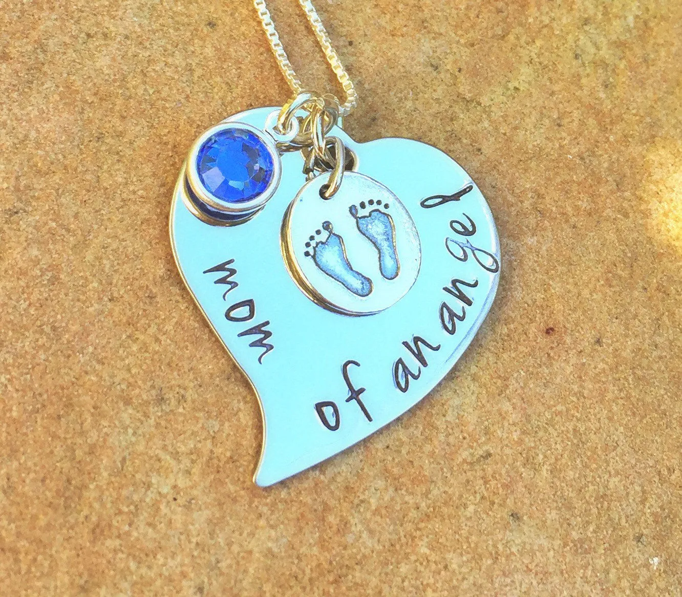 Mom Of An Angel Necklace, Sympathy Gifts,Memorial Necklace, Sympathy Gift, Memorial Baby, Mother's Loss, Personalized Necklace, natashaaloha