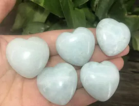 Natural Aquamarine gemstone Hearts