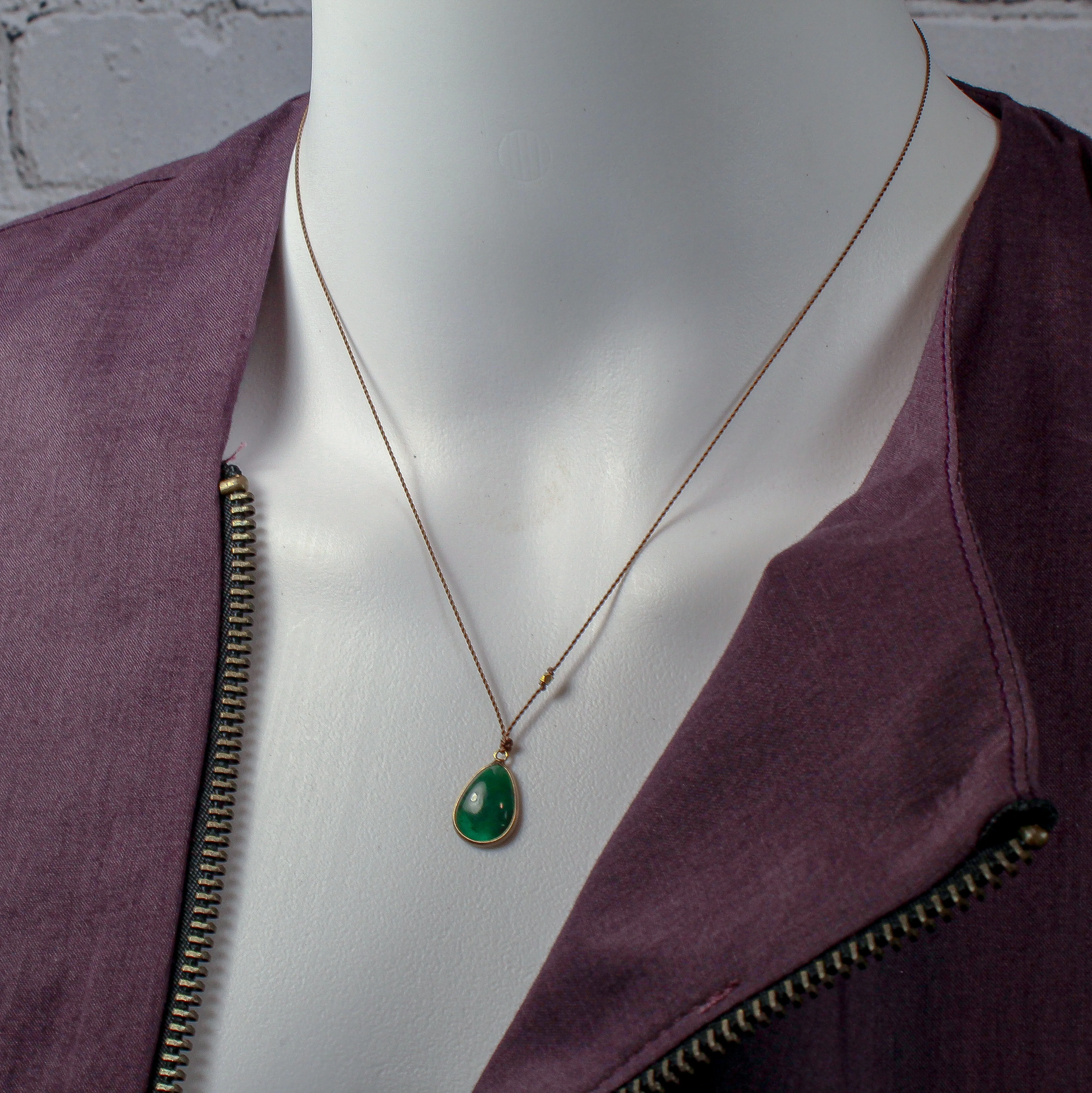 NEW! Emerald Necklace with 14k Gold by Margaret Solow