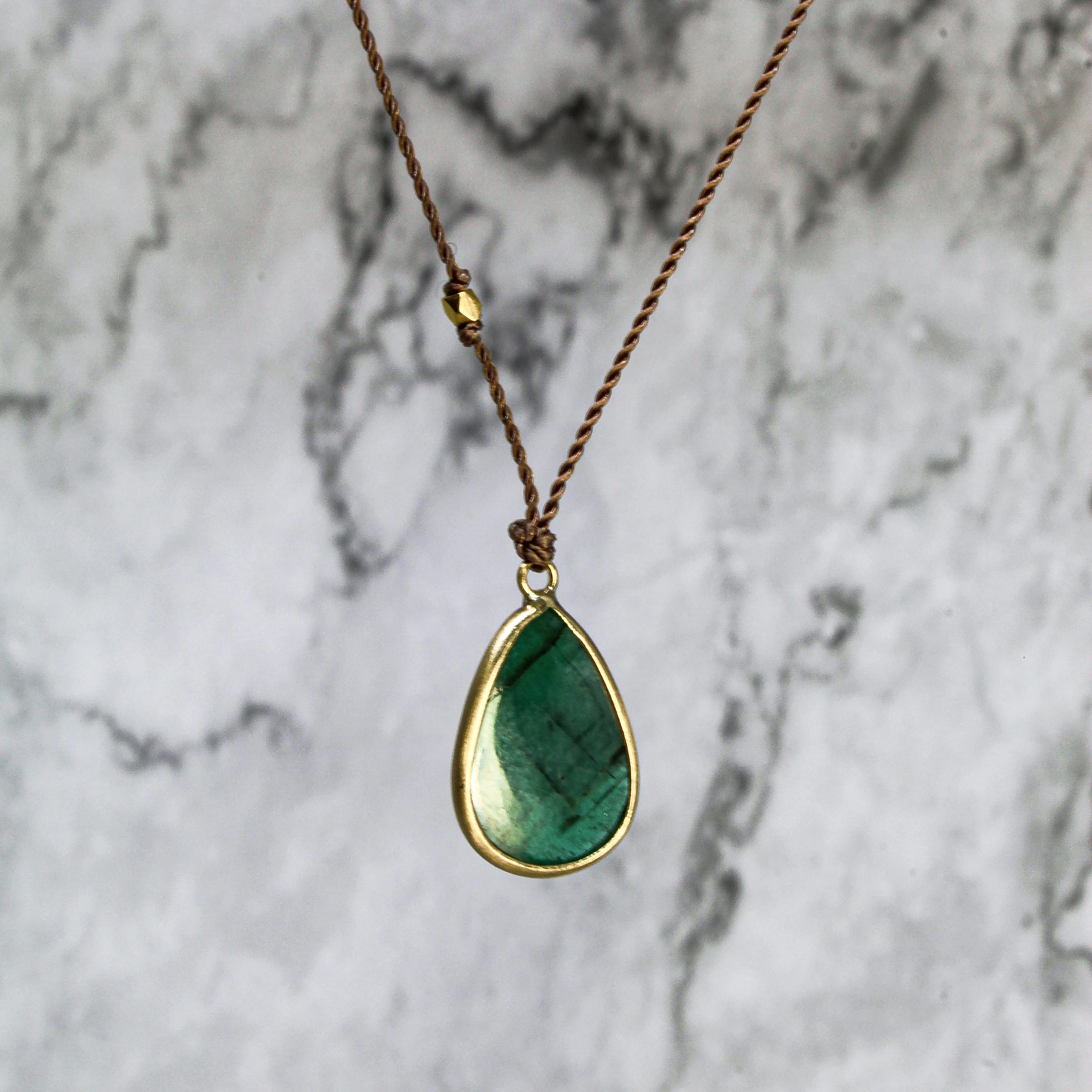 NEW! Emerald Necklace with 14k Gold by Margaret Solow