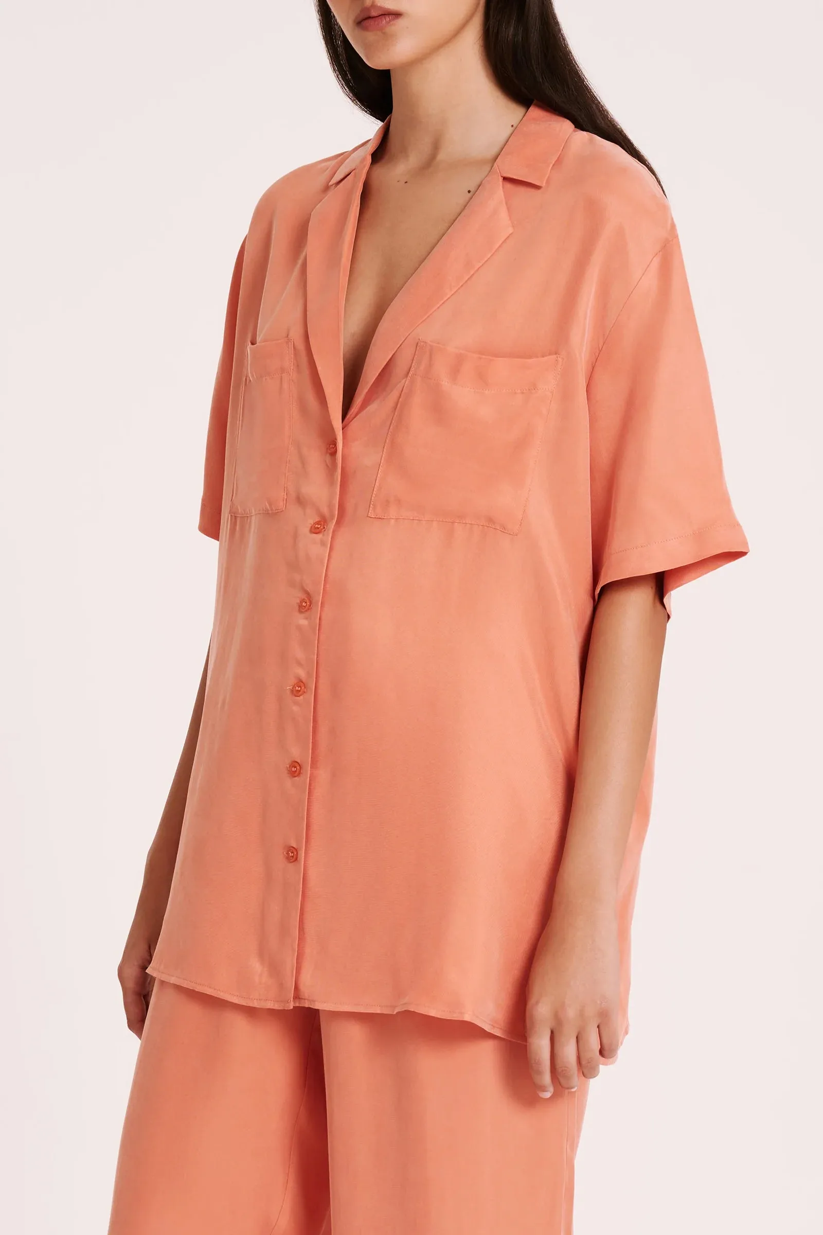 Nude Lucy | Lucia Cupro Shirt - Watermelon