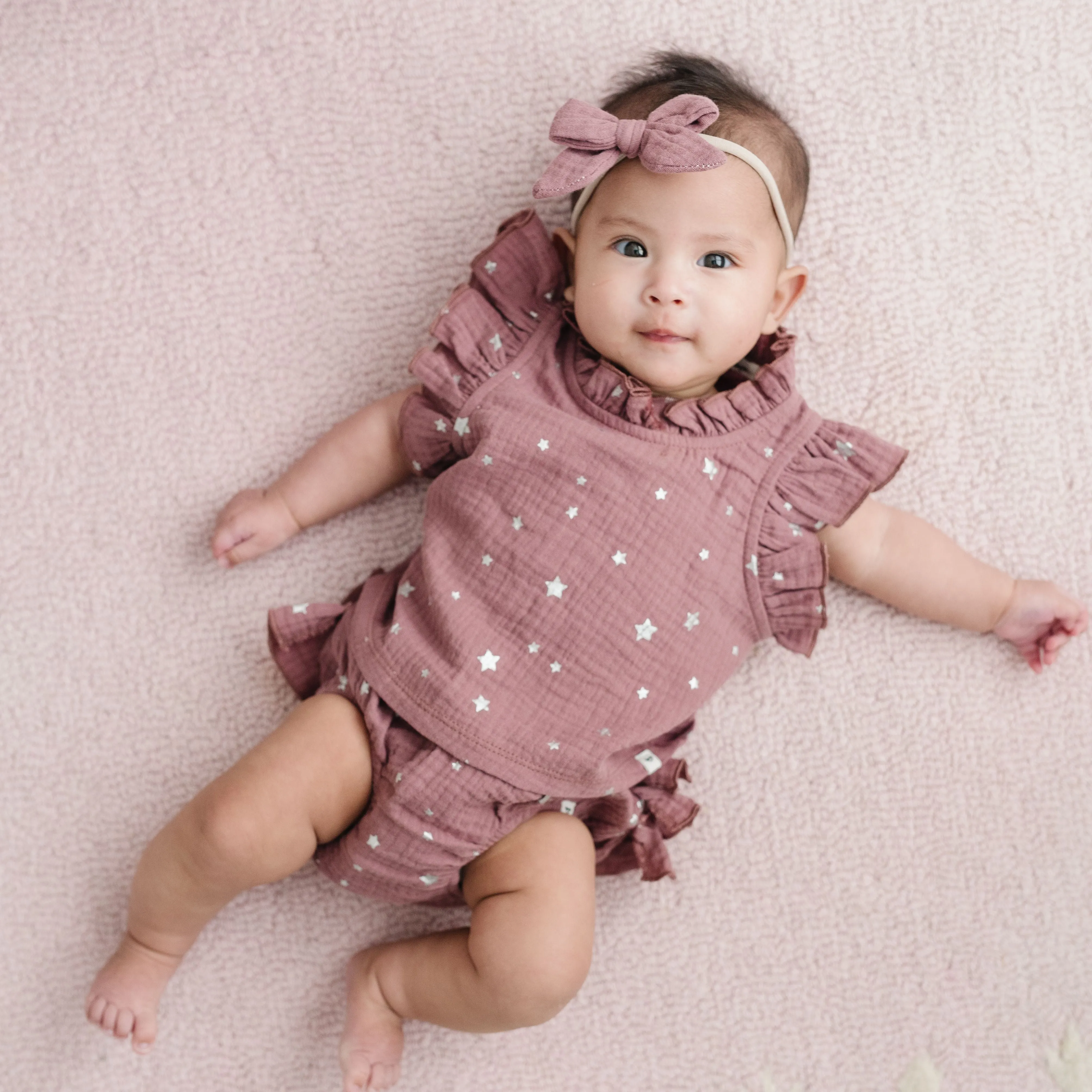 oh baby! Lola Top and Tushie Set - Silver Mini Stars - Thistle