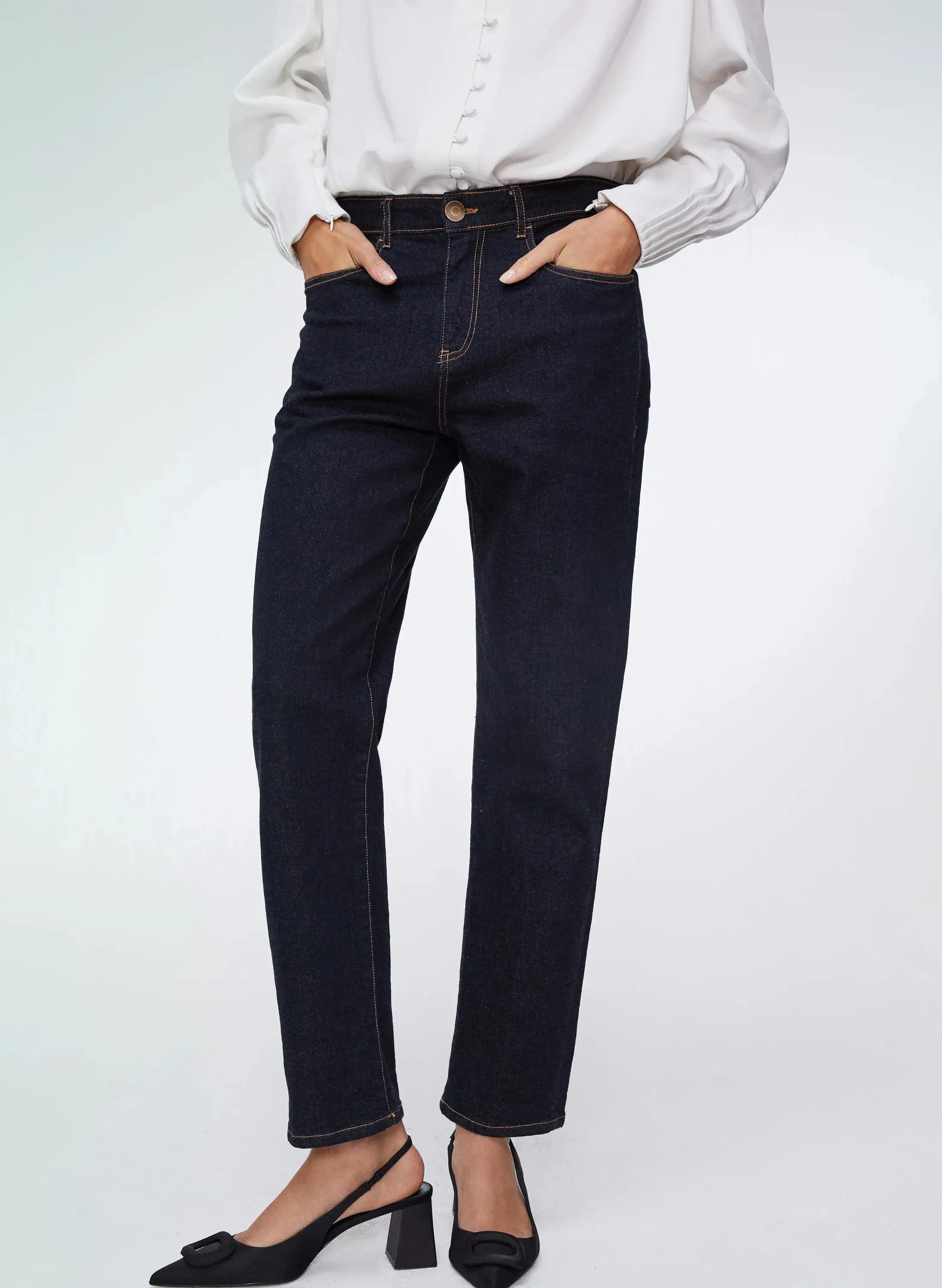 Organic Cotton Boyfriend Jeans | Dark Denim