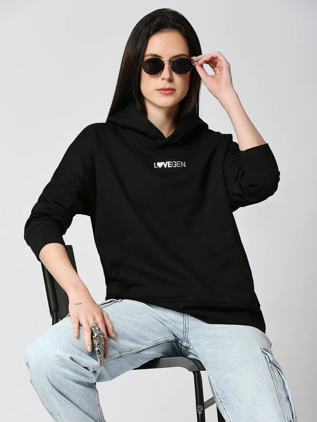 Oversized Women’s Black Hoodie