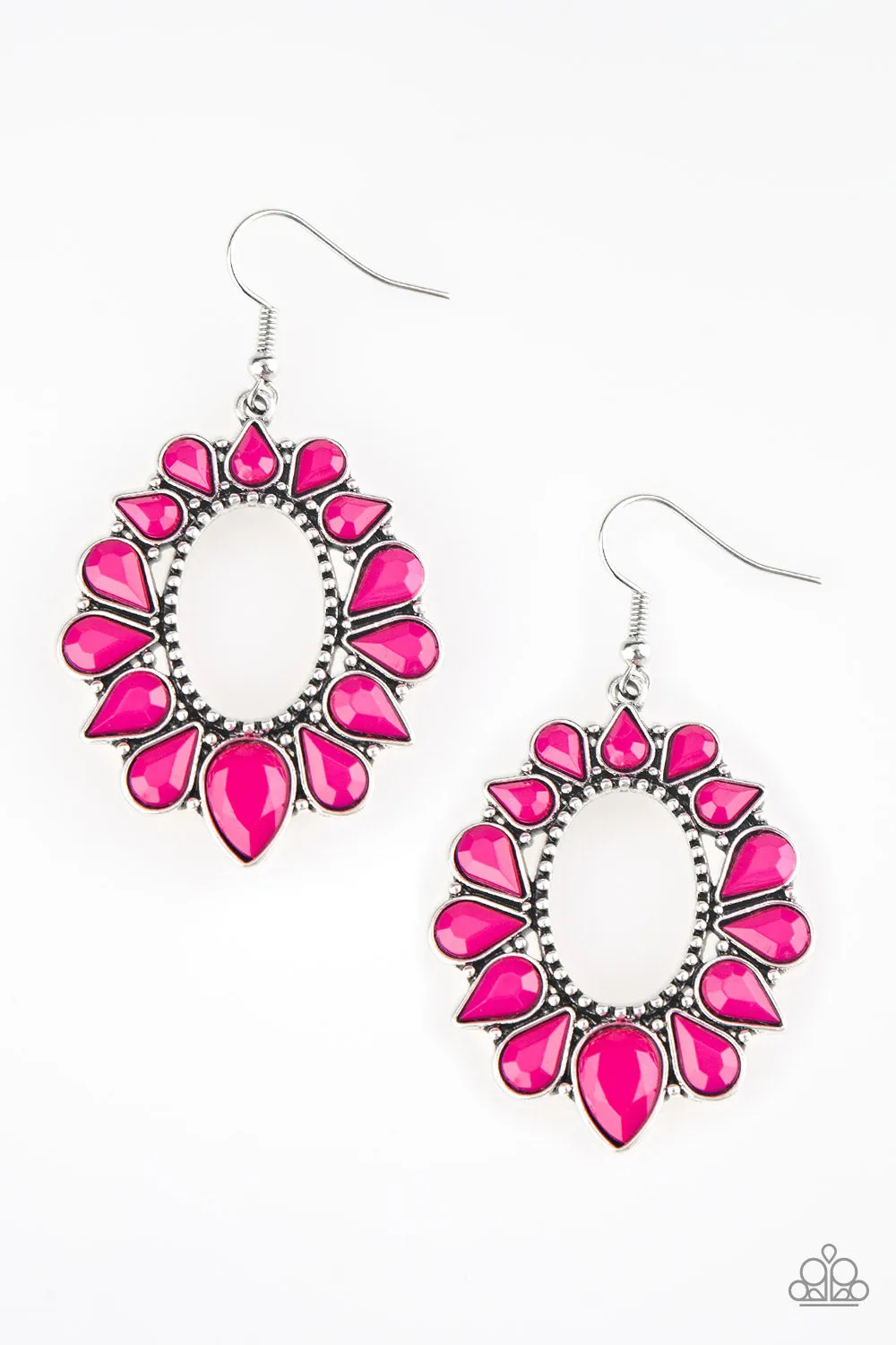 Paparazzi Earring ~ Fashionista Flavor - Pink Teardrops Earring