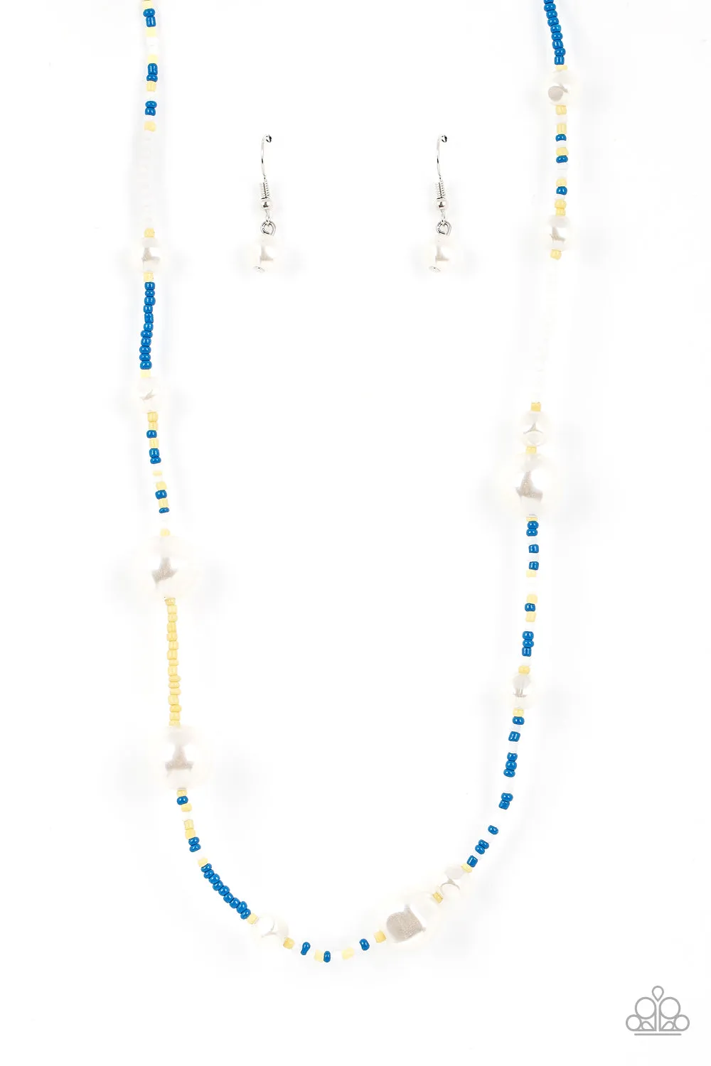 Paparazzi Modern Marina - Blue and White Pearl Dainty Necklace