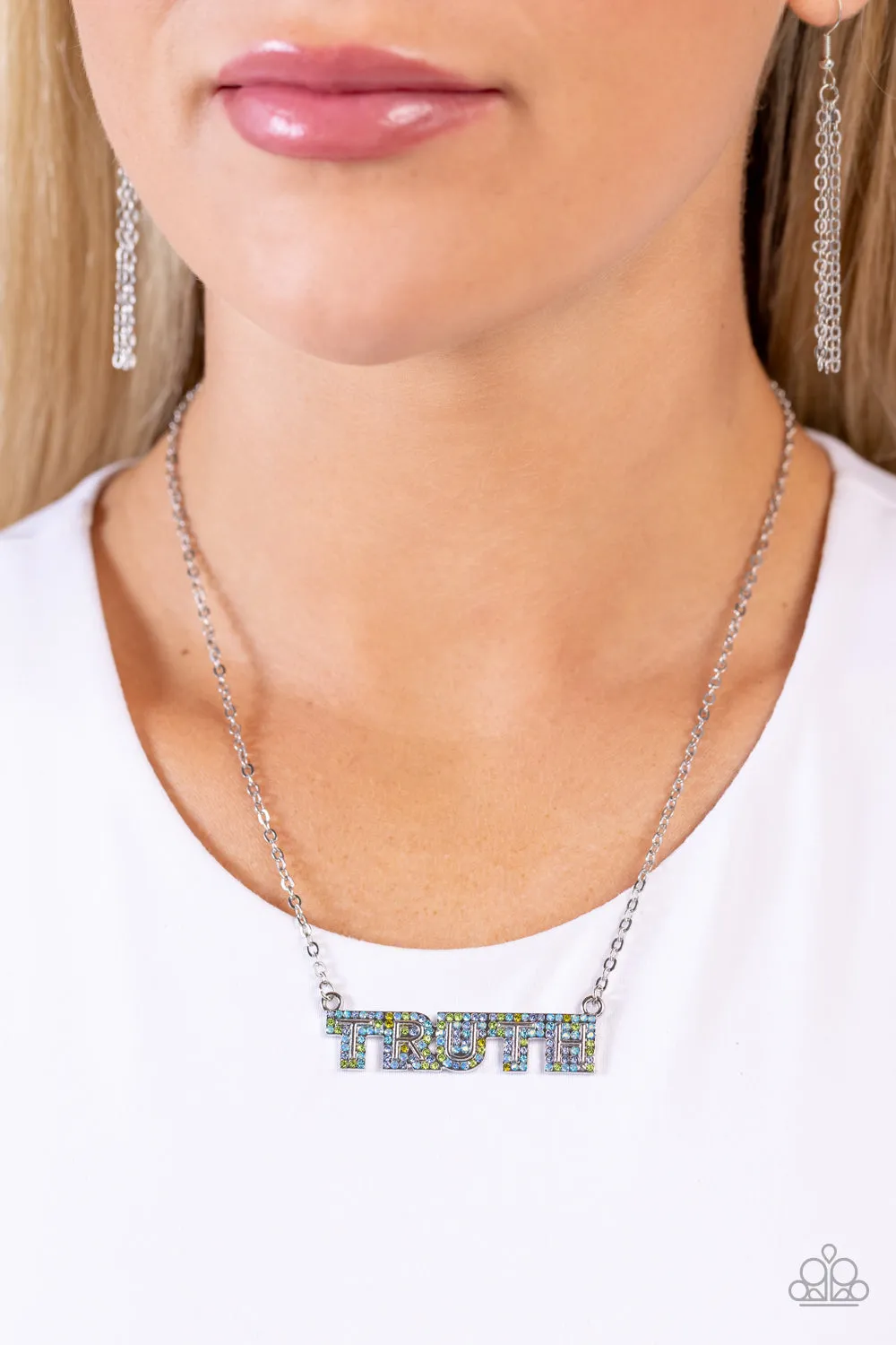 Paparazzi Truth Trinket Blue Necklace & Earring Set