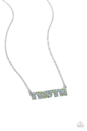 Paparazzi Truth Trinket Blue Necklace & Earring Set