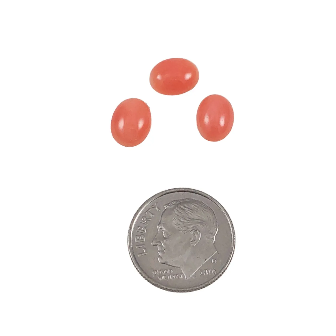 Pink Coral Oval Cabochons NOS (2)