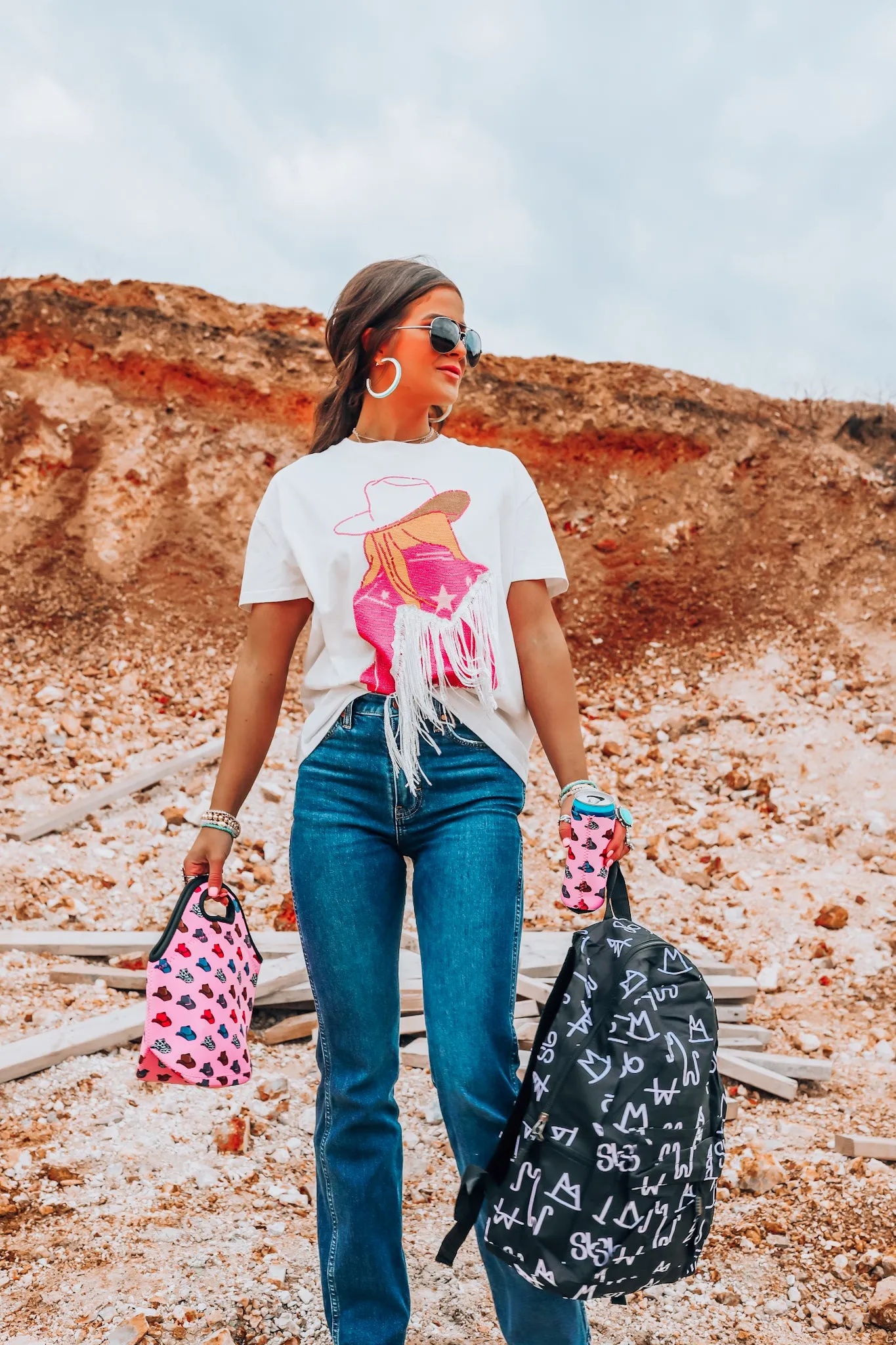 Pink Cowboy Hat Lunch Tote