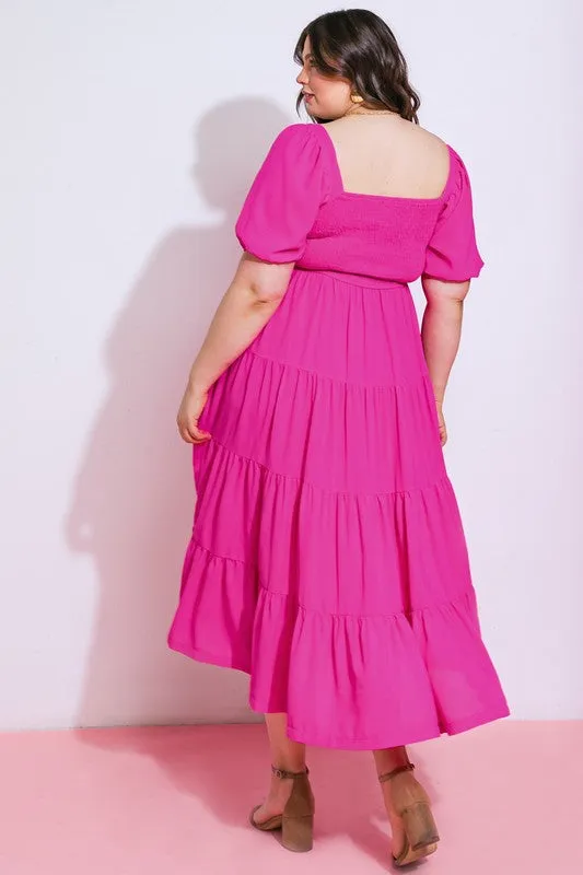 Pink Sweetheart Tiered Dress