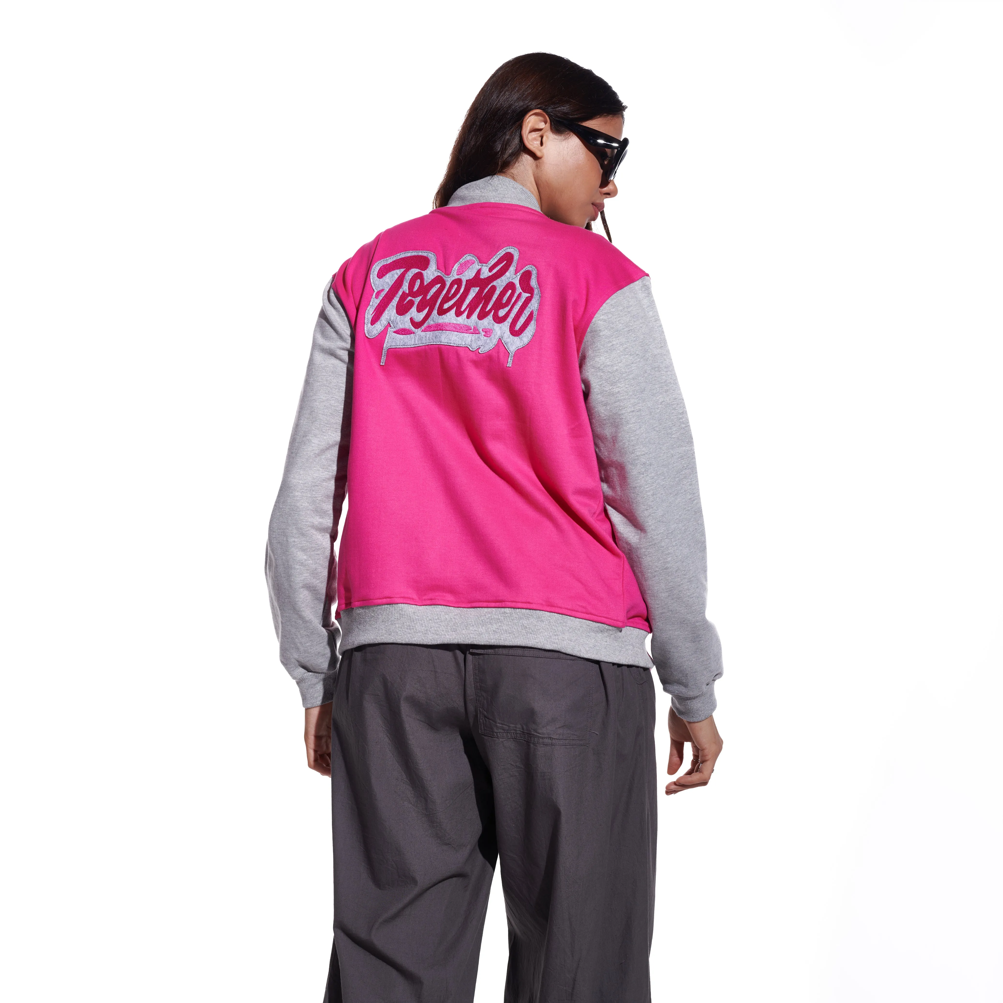 Pink Unisex Varsity Jacket