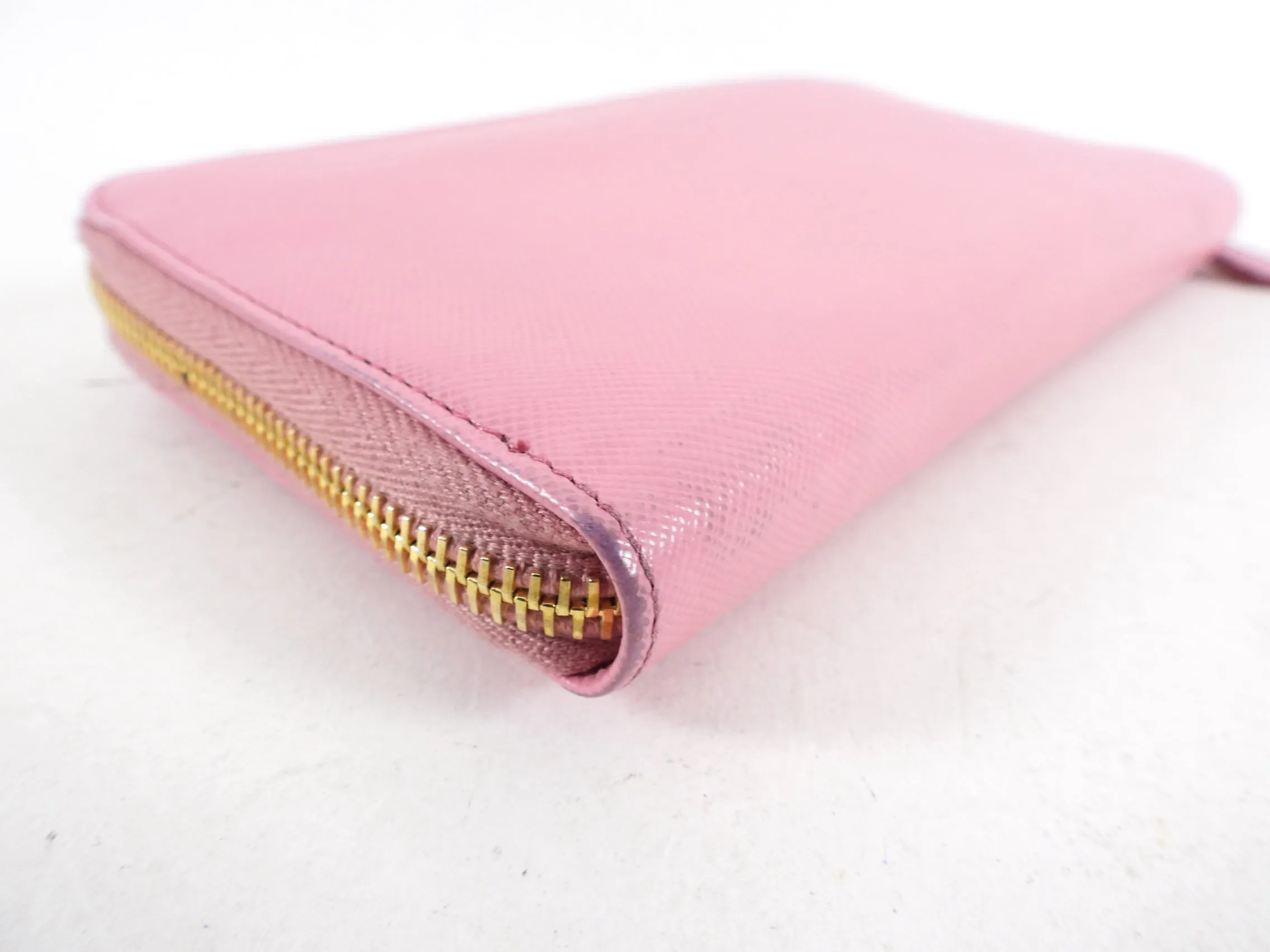 Prada Pink Saffiano Continental Zippy Wallet