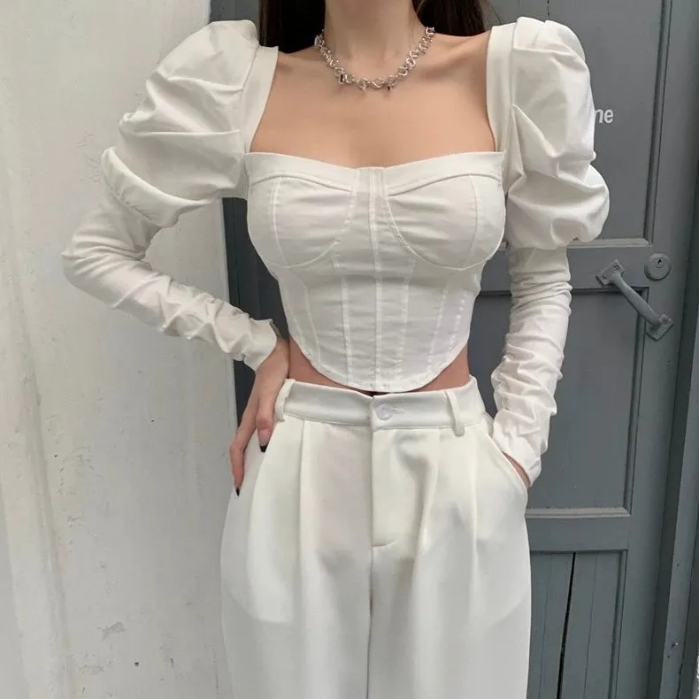 Puff Sleeve Corset Top