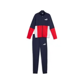 Puma boys' tracksuit in polyester Colorblock 676373-06 blue-red