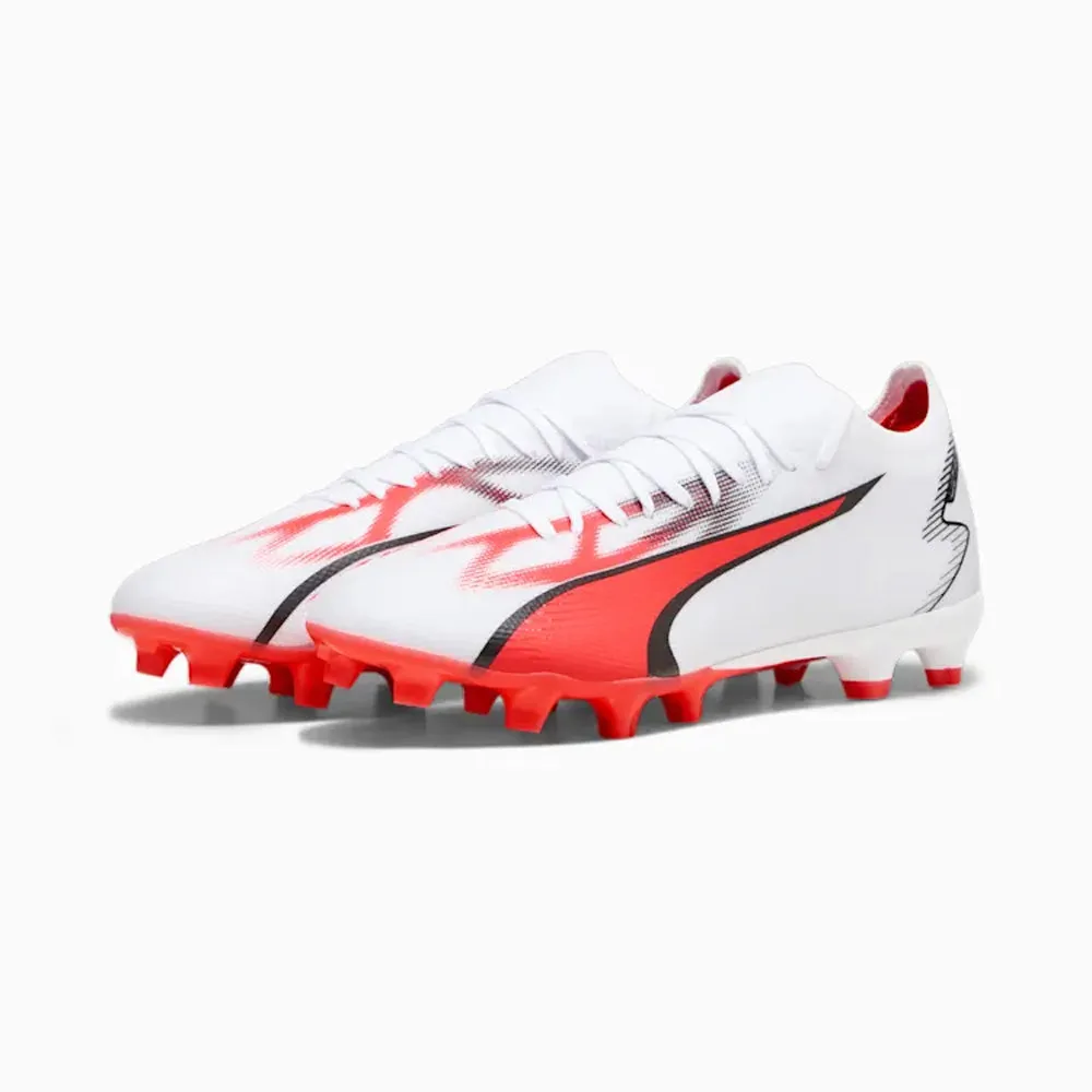 Puma Ultra Match FG/AG Football Boots (White/Black/Fire Orchid)