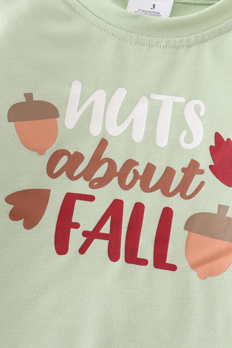 "nuts about fall" girl puff top