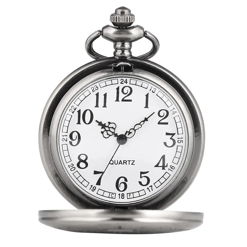 "To My Son, Never Forget That I Love You" Retro Engraved Quartz Pocket Watch