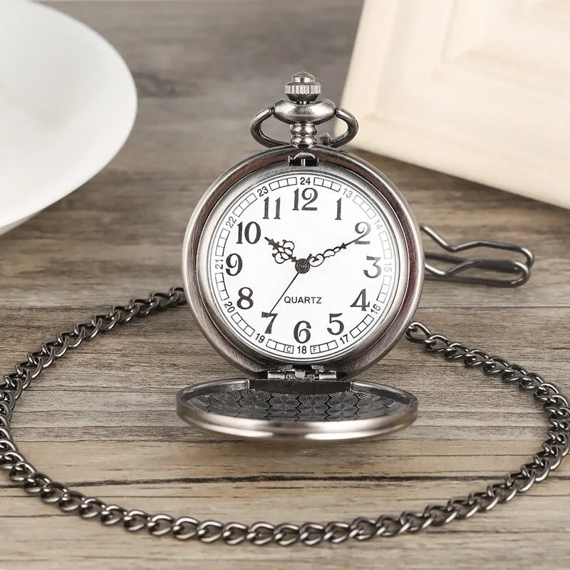 "To My Son, Never Forget That I Love You" Retro Engraved Quartz Pocket Watch