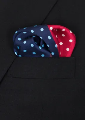 Red Blue Dots Pocket Square