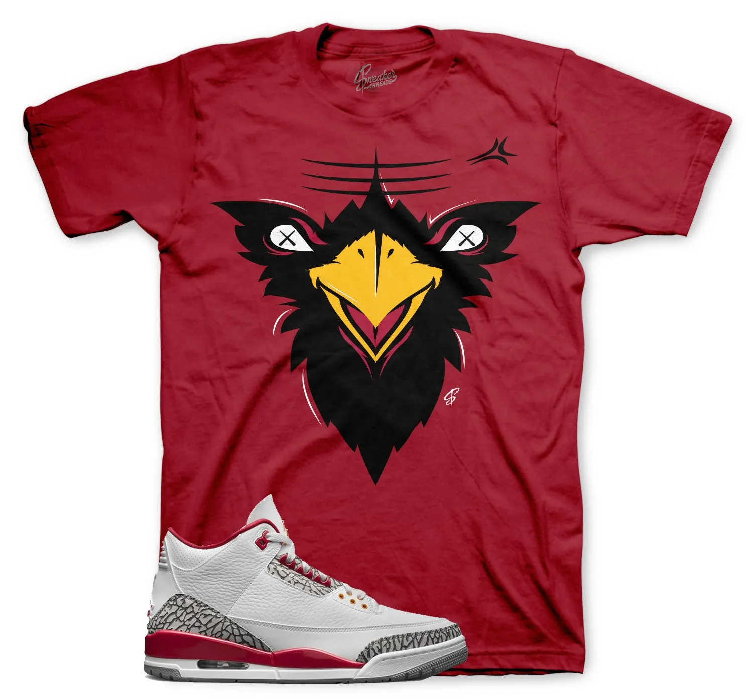 Retro 3 Cardinal Red Fly Face Shirt