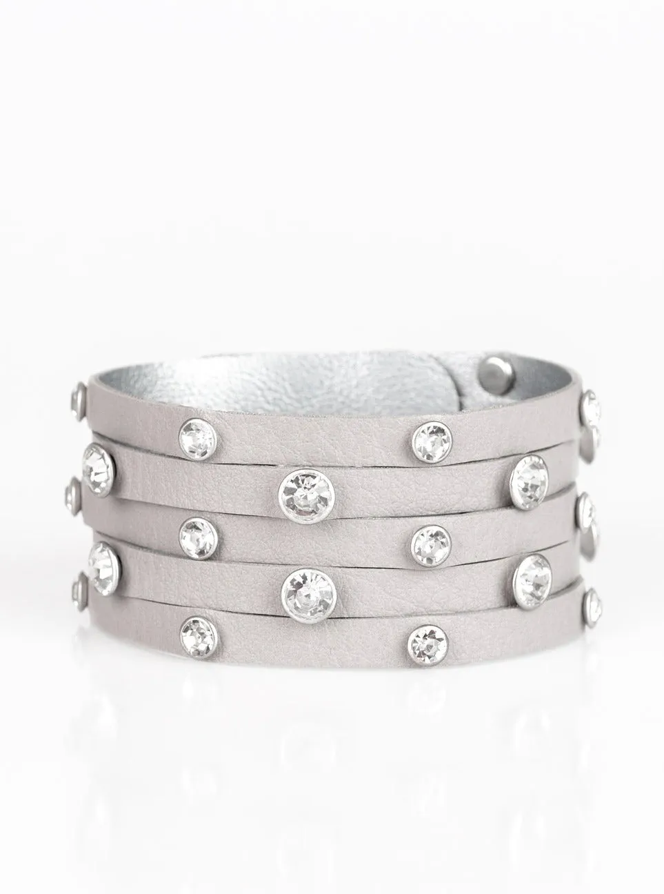 Rhinestone Reputation Silver Wrap Bracelet