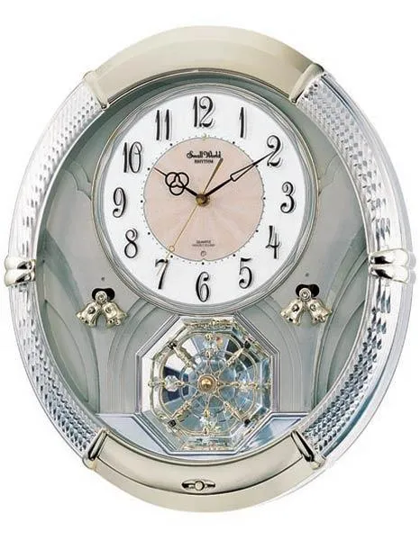 Rhythm Amazing Carina Musical Motion Clock with 16 Melodies - Swarovski Elements