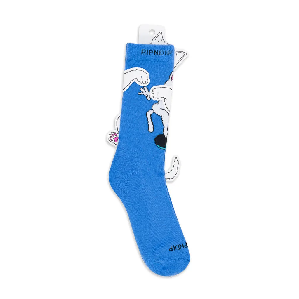 RIPNDIP SKATER NERM SOCKS-SLATE BLUE