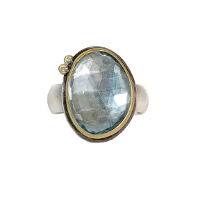 Rosecut Blue Topaz Ring by Ananda Khalsa