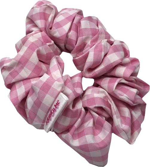 Scrunch Me Pink Gingham Scrunchie One Size