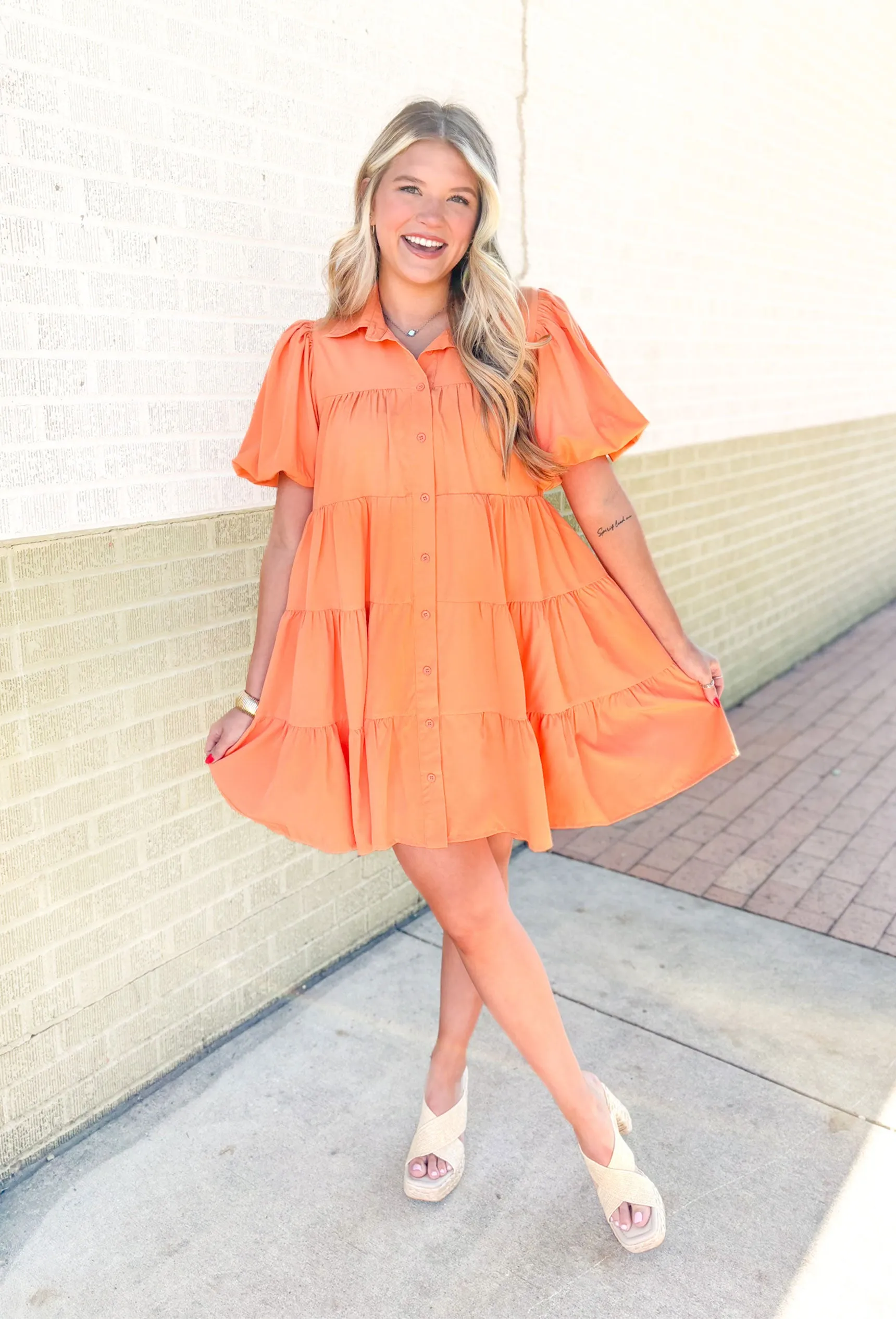 Serena Dress in Apricot