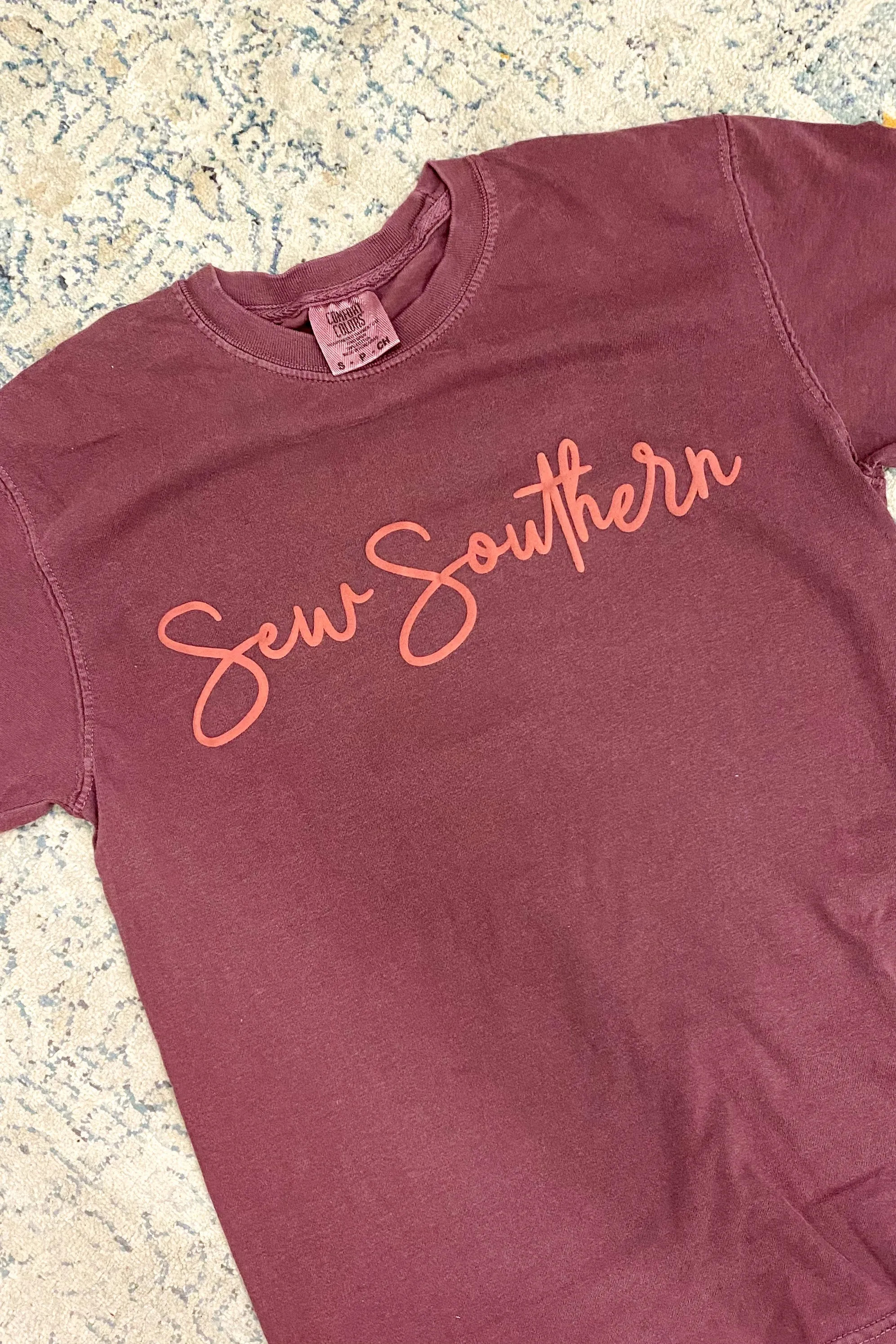 Sew Southern Puff Paint Logo, Burgundy