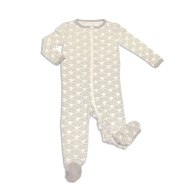 Silkberry Baby Bamboo Zip-Up Footie - Wobbly Wave