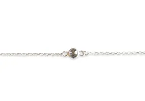 Silver Rose Cut Diamond Chain Bracelet