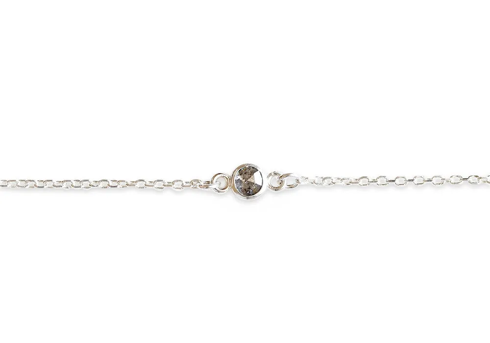 Silver Rose Cut Diamond Chain Bracelet