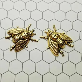 Small Brass Fly Stampings x 2- 716FF.