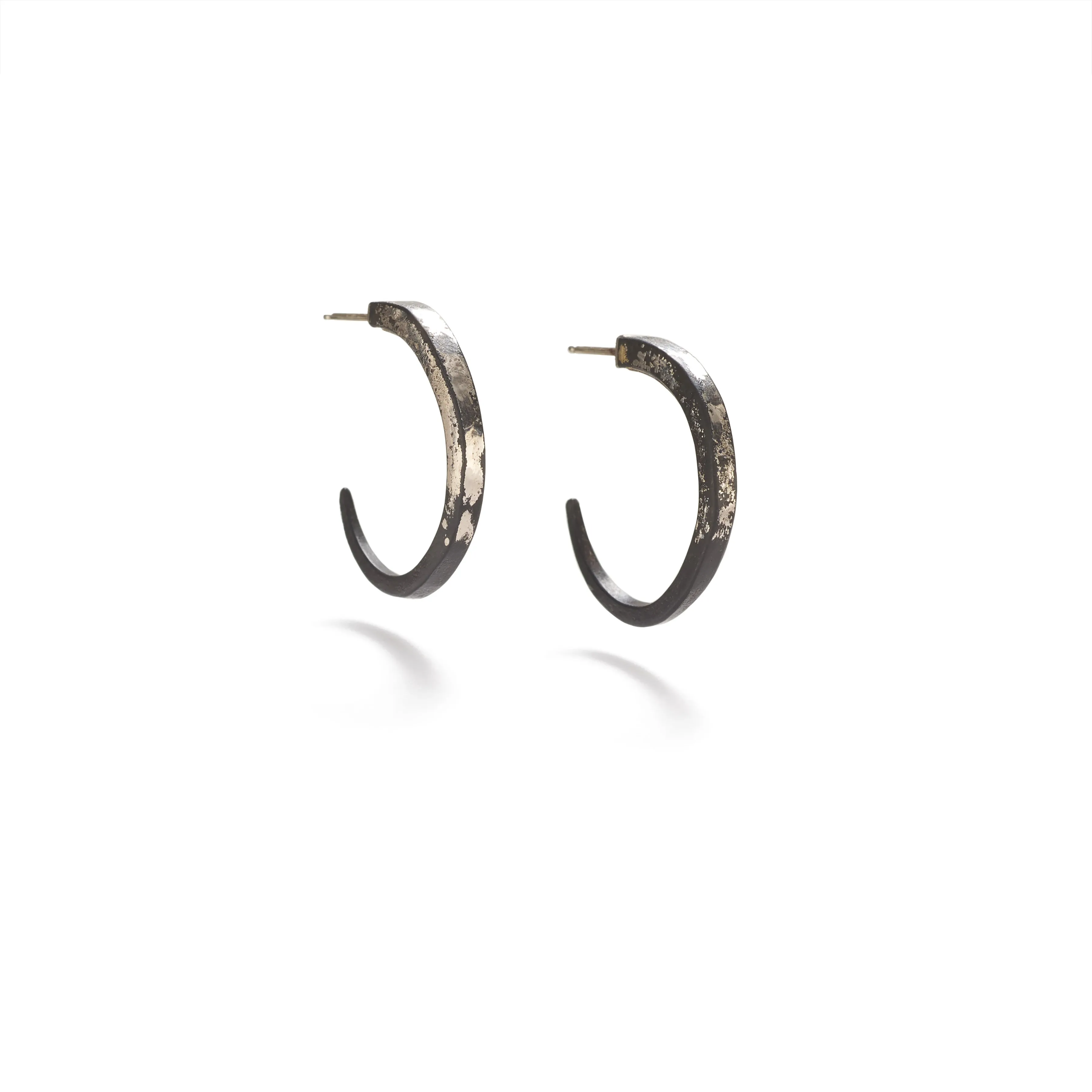 Small White Gold Dust Hoops