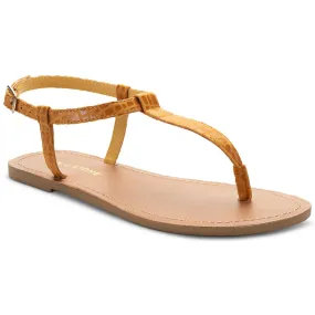 Sun   Stone Womens Krisleyy Embossed Slingback T-Strap Sandals