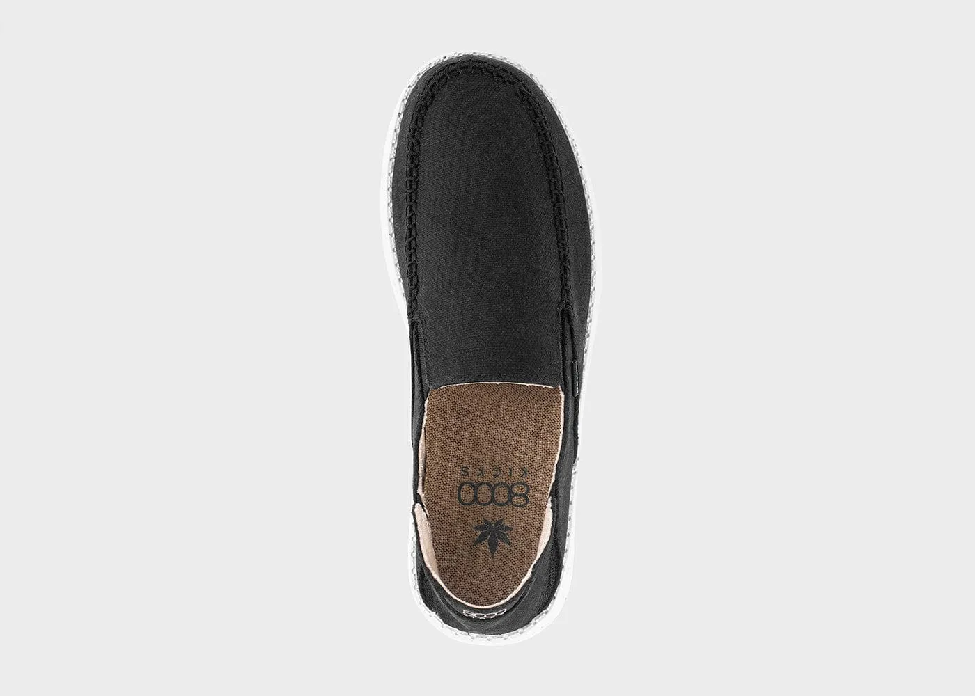 SunSlide Men's Hemp Slip-On Sneakers | Black