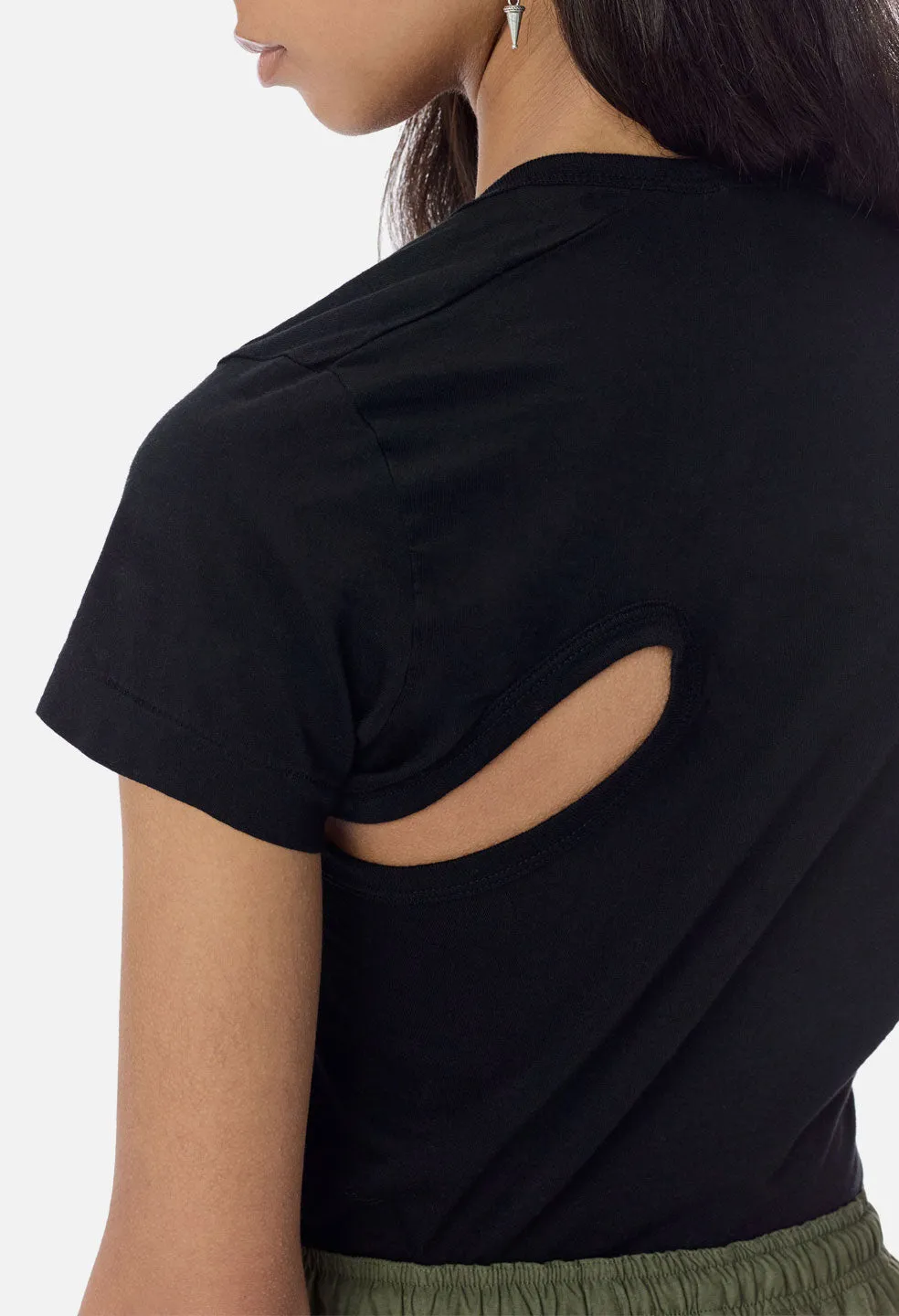 Supima Asymmetrical Tee / Black