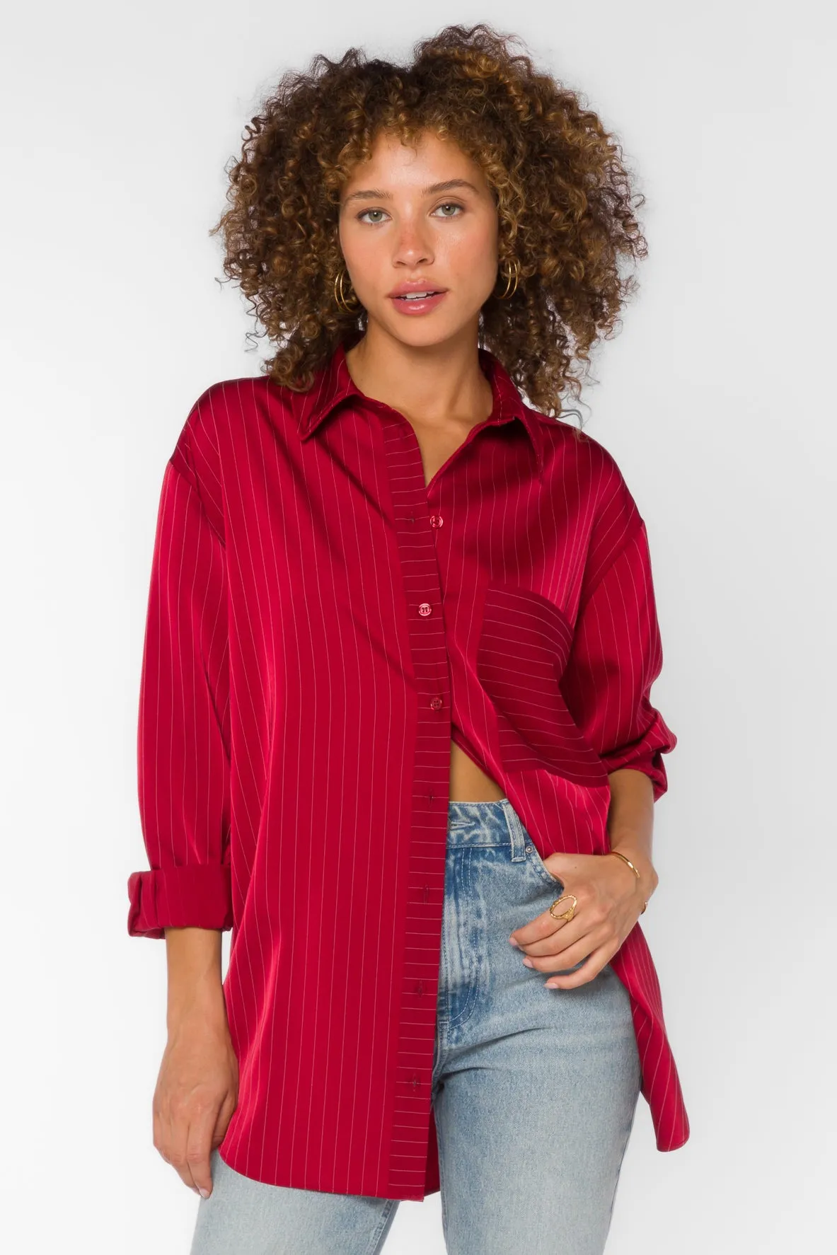 Sutton Crimson Stripe Shirt