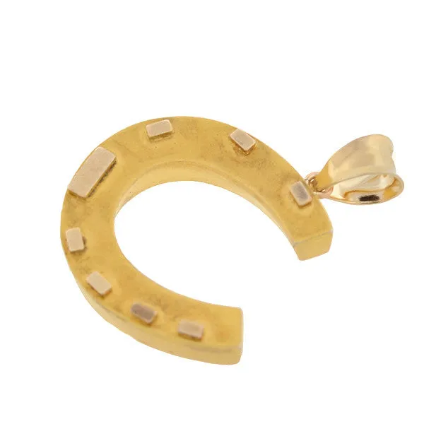 Victorian 14kt Yellow Gold Horseshoe Pendant