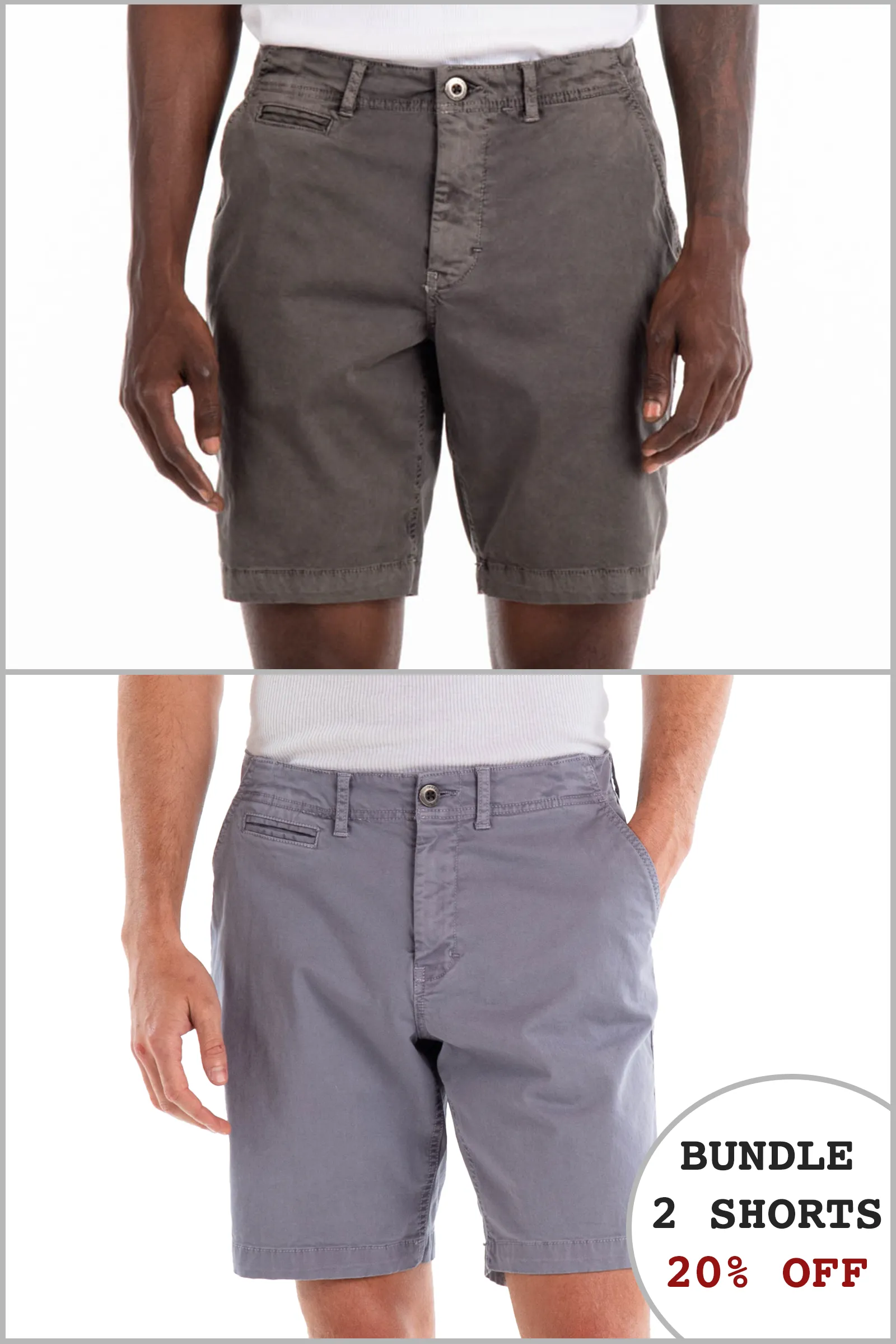 Walden 9" Chino Short 20% Off Bundle - Fog and Light Grey