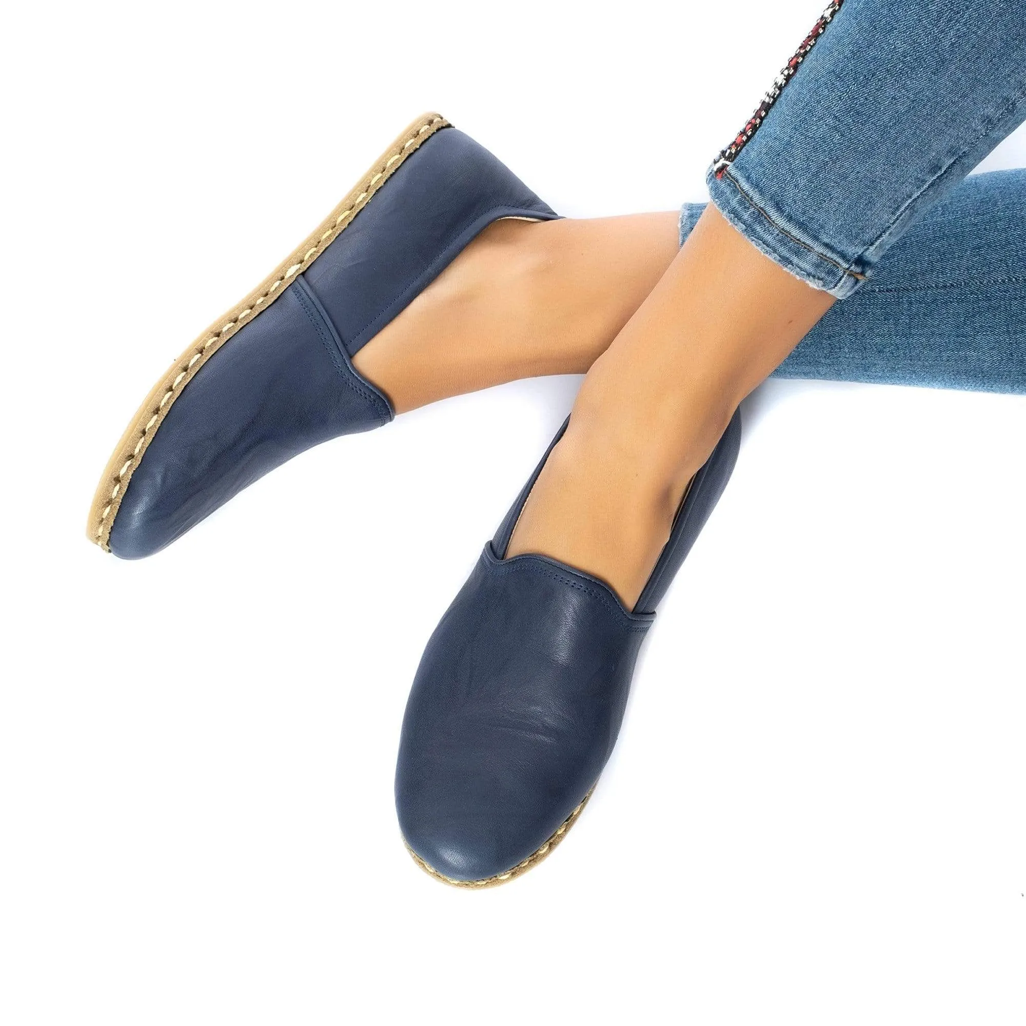 Women's Navy Slip On Shoes