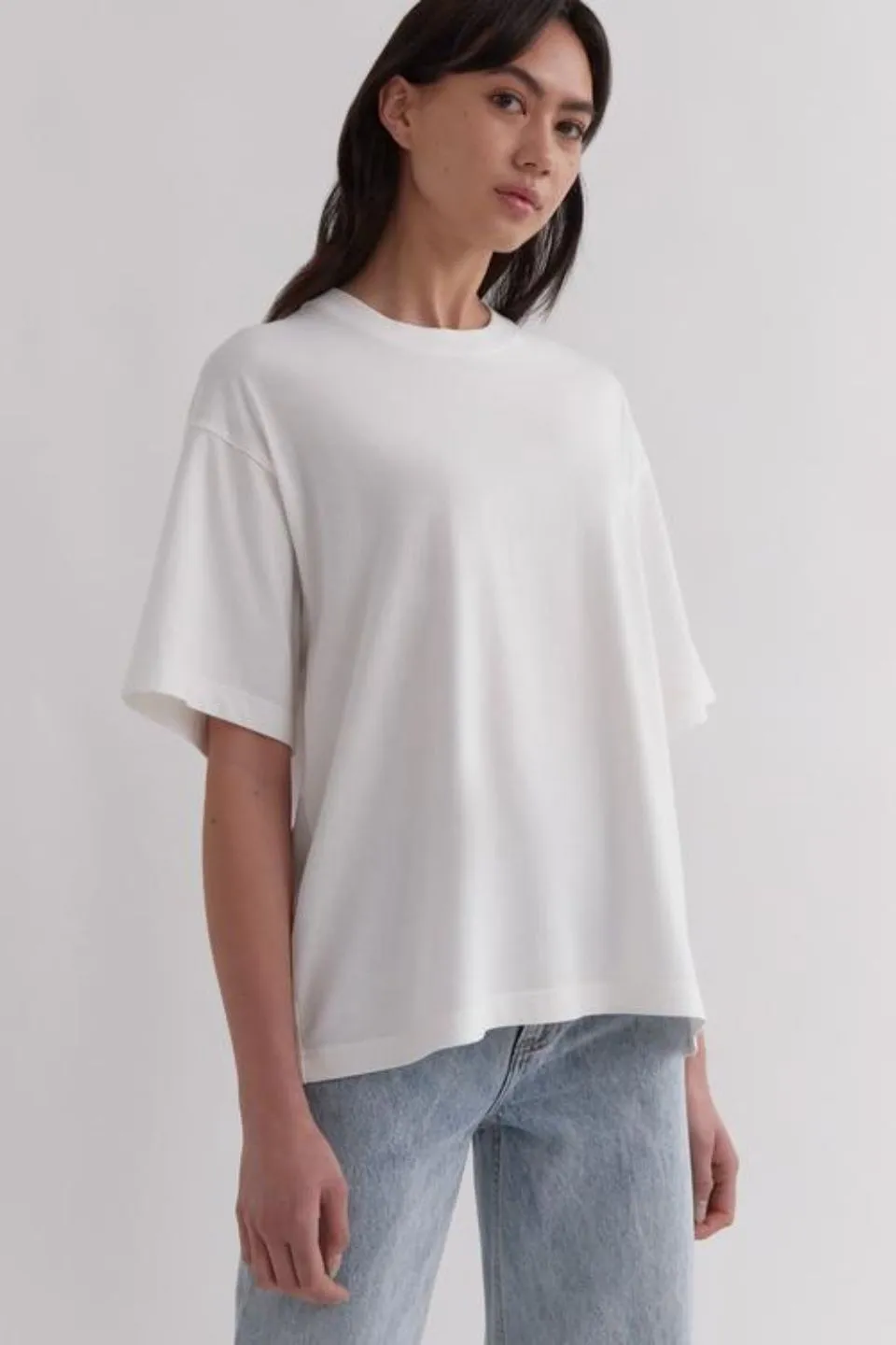 Womens Oversized White Cotton Tee