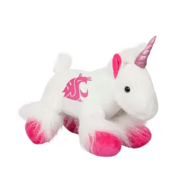 WSU PINK AND WHITE STUFFED UNICORN